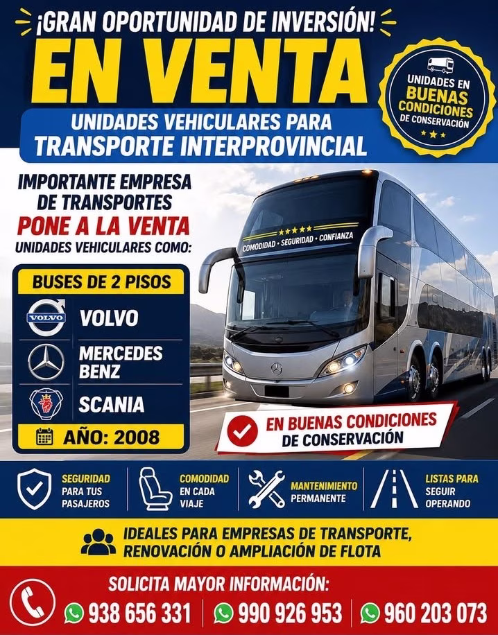 UNIDADES VEHICULARES PARA TRANSPORTE INTERPROVINCIAL 2008 — foto 1